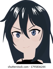 Beautiful face anime girl vector