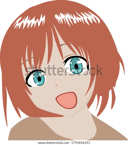 Beautiful Face Anime Girl Vector Stock Vector Royalty Free