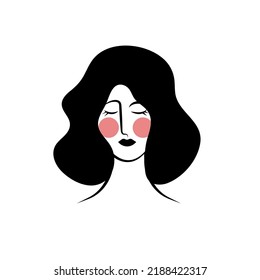 Beautiful face of girl, logo for beauty salon. Beauty icon, female head
