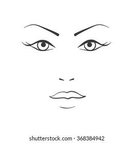 Beautiful face of the girl. Vector