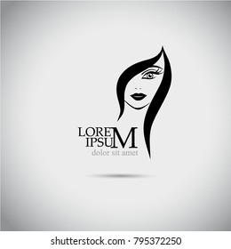 Beautiful face of a girl. Vector