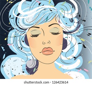 beautiful face girlsi. beautiful hair, spa, texture