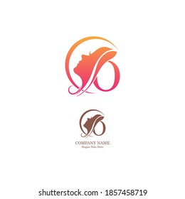 Beautiful face logo letter O icon in front  design vector