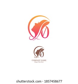 Beautiful face logo number 0 icon in front  design vector