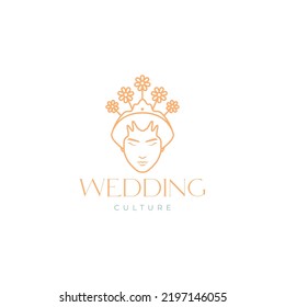 beautiful face wedding java culture logo