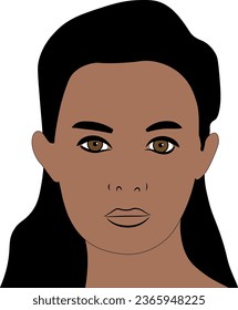 beautiful face of a woman girl portrait eyes lips hair