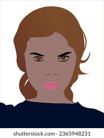 beautiful face of a woman girl portrait eyes lips hair