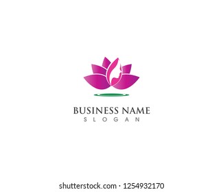 Beautiful face woman with lotus illustration