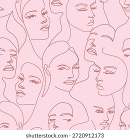 Caras hermosas Patrón sin fisuras decorativo. Repitiendo antecedentes. Estampado de Fondo de pantalla labrable.