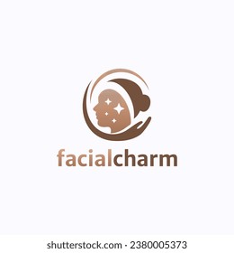 Beautiful facial charm logo design vector. Spa and cosmetic clinic symbol template