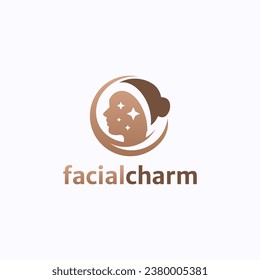 Beautiful facial charm logo design vector. Spa and cosmetic clinic symbol template