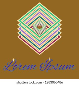 Beautiful fairy abstract multicolored cube geometric.