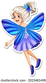 Beautiful fairy cartoon character sticker illustration