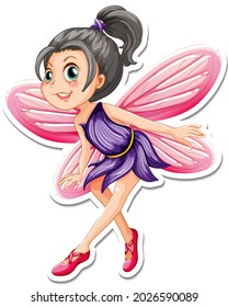 Beautiful fairy cartoon character sticker illustration