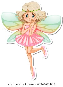 Beautiful fairy cartoon character sticker illustration