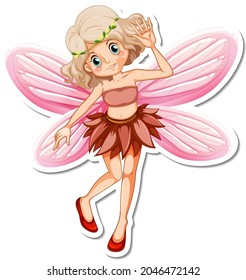 Beautiful fairy cartoon character sticker illustration