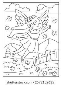 Beautiful fairy coloring pages for kids