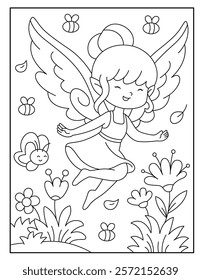 Beautiful fairy coloring pages for kids