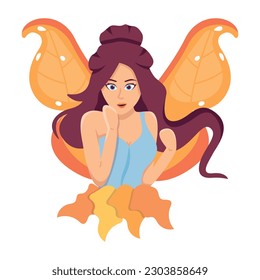 Beautiful fairy flat illustration design 
