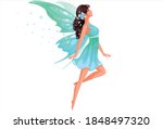 Beautiful fairy flying vector illustration