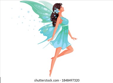 Beautiful fairy flying vector illustration