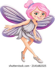 Beautiful fairy girl cartoon character illustration