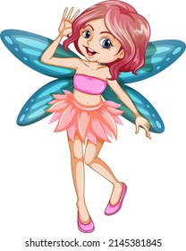 Beautiful fairy girl cartoon character illustration