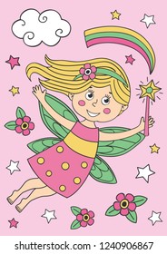 beautiful fairy girl with magic wand