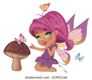 A beautiful fairy isolated on a white background