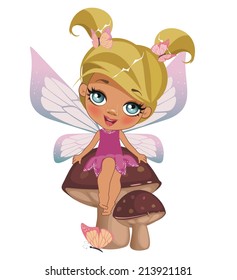 A beautiful fairy isolated on a white background