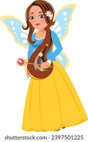 Beautiful fairy with long braided hairstyle 