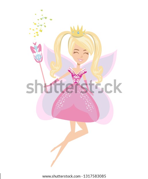 Beautiful Fairy Magic Wand Isolated Illustration Stock Vector (Royalty ...