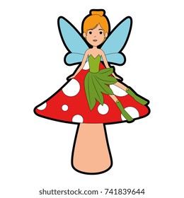 beautiful fairy in mushroom character