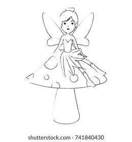 beautiful fairy in mushroom character