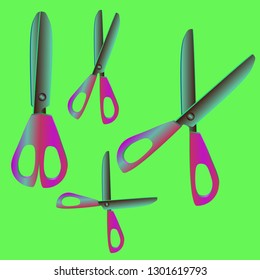 Beautiful fairy set gradient multicolor tool scissors.