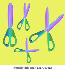 Beautiful fairy set gradient multicolor instrument scissors.