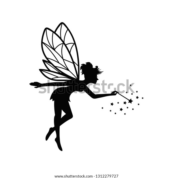 美しい妖精のシルエット のベクター画像素材 ロイヤリティフリー