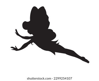 beautiful fairy silhouette vector template.