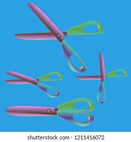 Beautiful fairy suite gradient multicolored tool scissors.