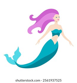 Hermosa sirena de cuento. Imagen de maravilla submarina o creación fabulosa.