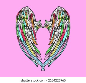 beautiful fairy wings colorful vector bird wing and angle wing