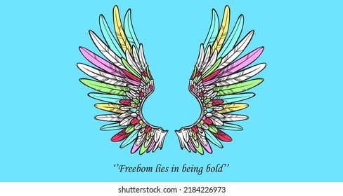 beautiful fairy wings colorful vector bird wing and angle wing