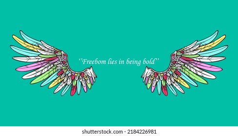 beautiful fairy wings colorful vector bird wing and angle wing