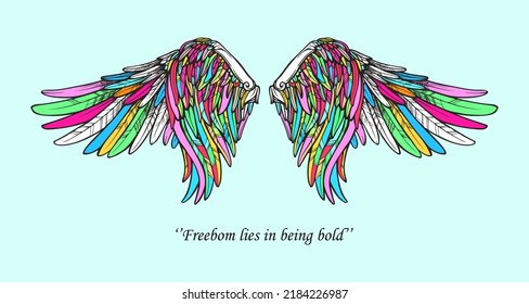 beautiful fairy wings colorful vector bird wing and angle wing