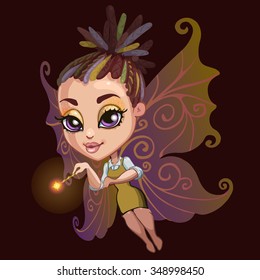 beautiful fairy with wings. Vector design for app user interface