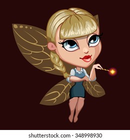 beautiful fairy with wings. Vector design for app user interface