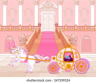 Beautiful fairytale pink carriage svg
