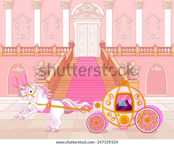 Beautiful fairytale pink carriage