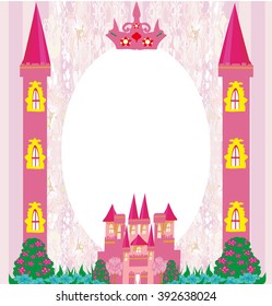 beautiful fairytale pink castle frame