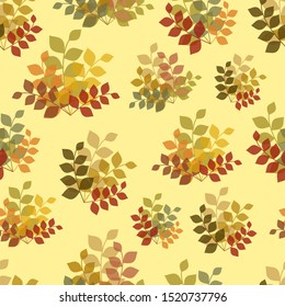 Beautiful Fall or Autumn Pattern Seamless with Light Background. Unique Pattern Seamless Vector Design. Vector Icon. Vector Illustration. Vector Editable